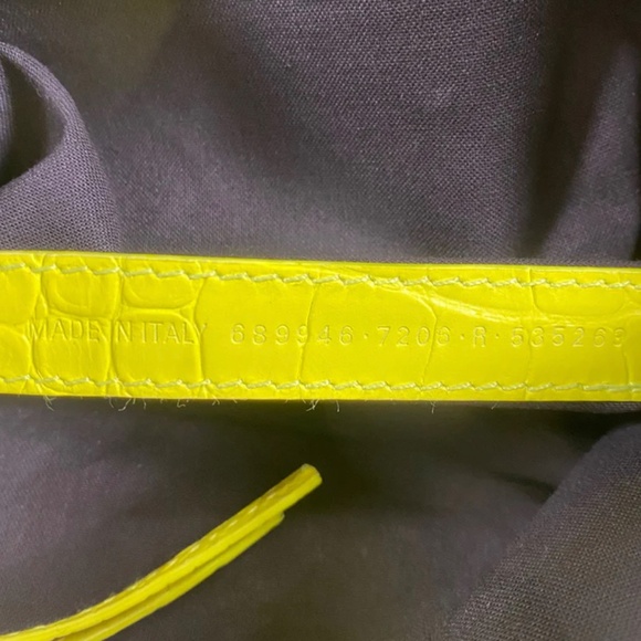 Authentic Pre-Owned Balenciaga XS Neon Classic Croc-Embossed Hobo - Picture 11 of 15